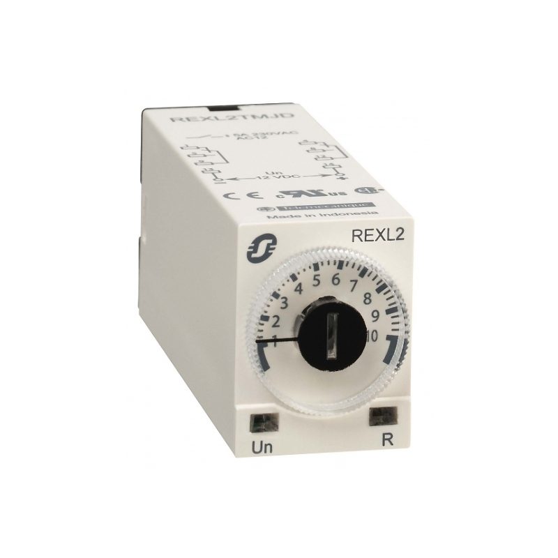 Миниатюрное реле времени, 5А, 2 CO, 0.1 с..100 ч, on-Delay, 230VAC REXL2TMP7